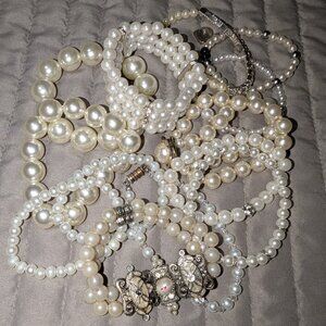 $3 with Bundle ~ Mixed Faux Pearl Bracelet Lot 5691
